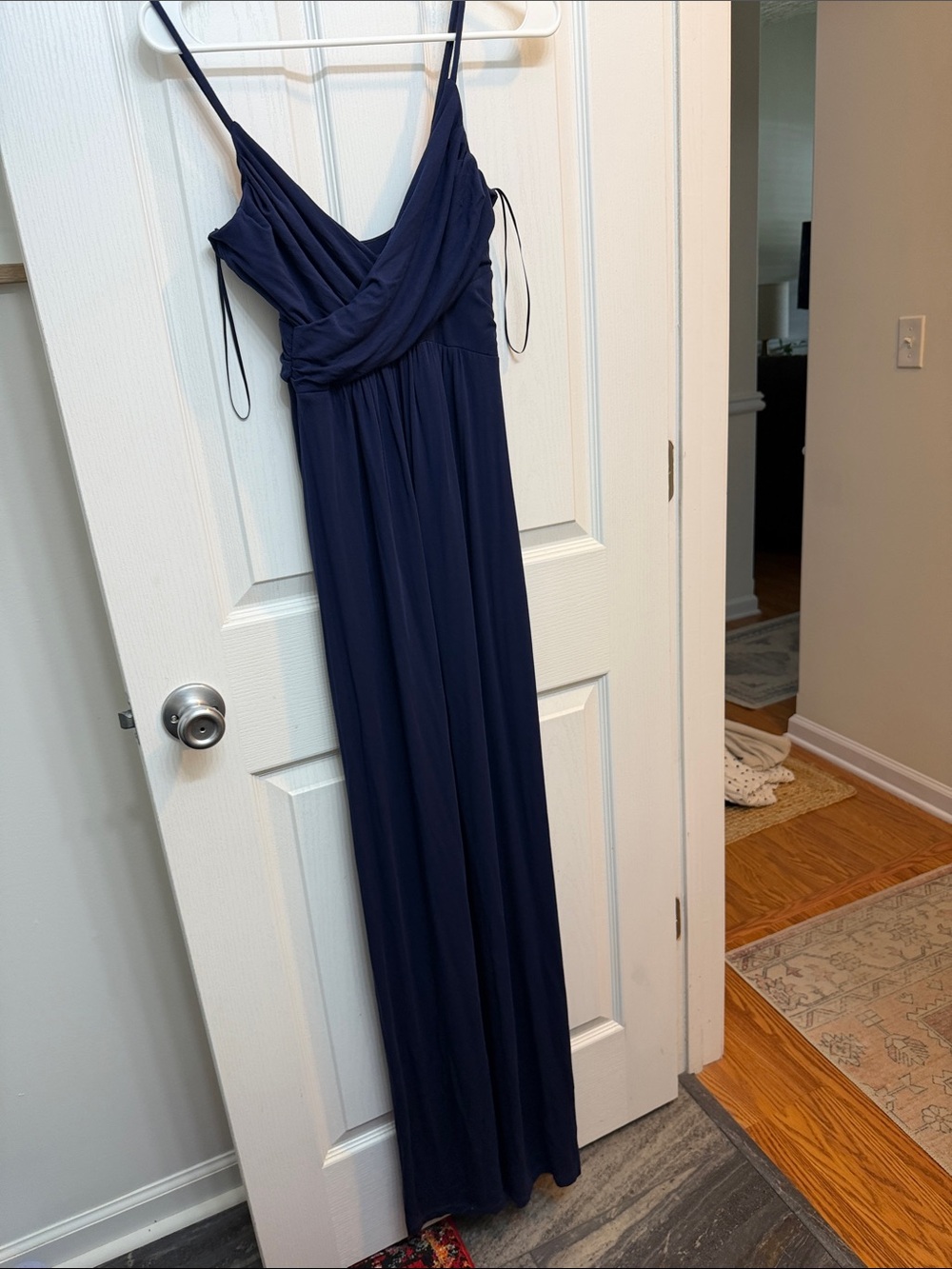 Navy Blue Spaghetti Strap Maxi Dress - small